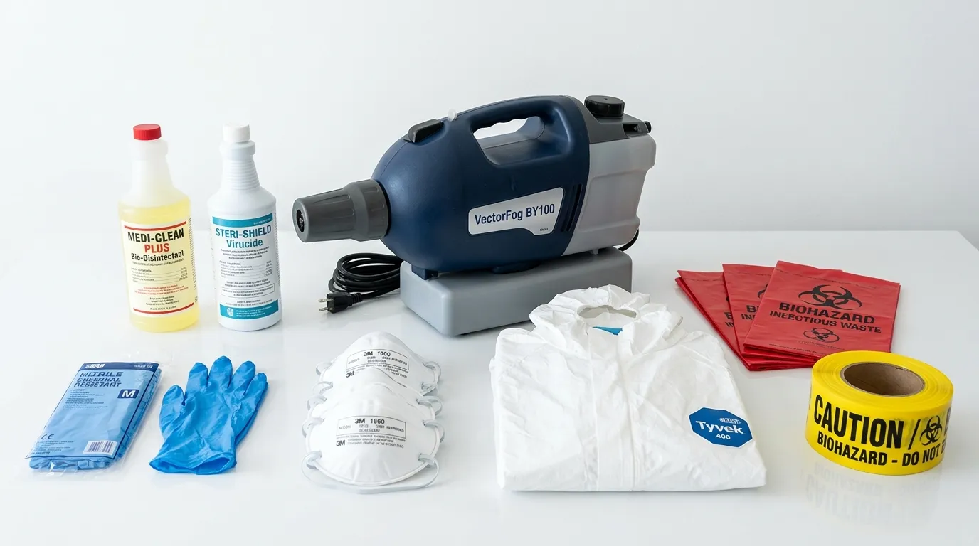 Professional biohazard remediation crew working in Echelon